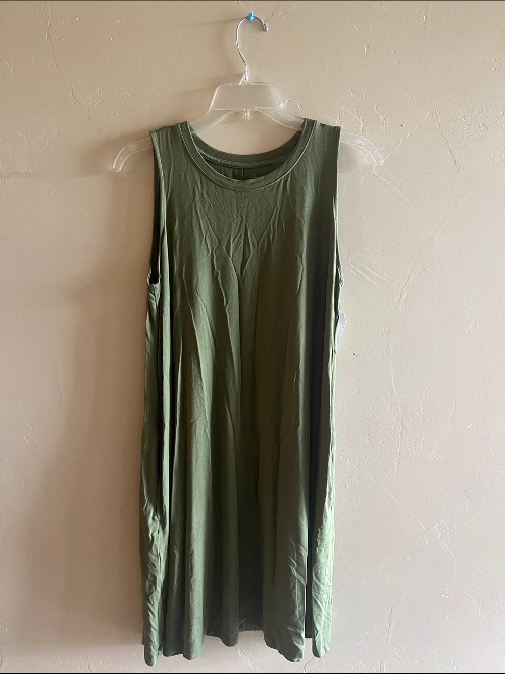 Time and Tru Olive Green Sleeveless Midi Swing Dress
